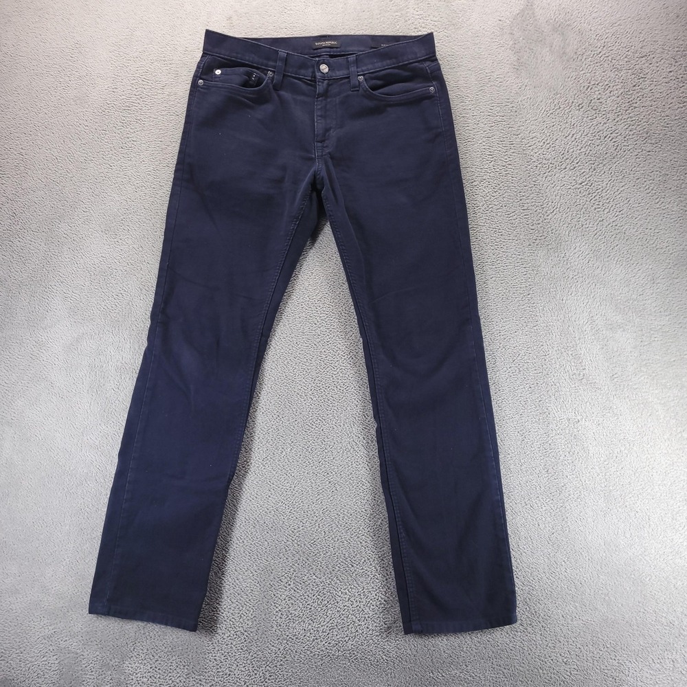 Banana Republic Traveler Jeans Mens 32x32 Blue Slim Tapered Dark Wash Stretch